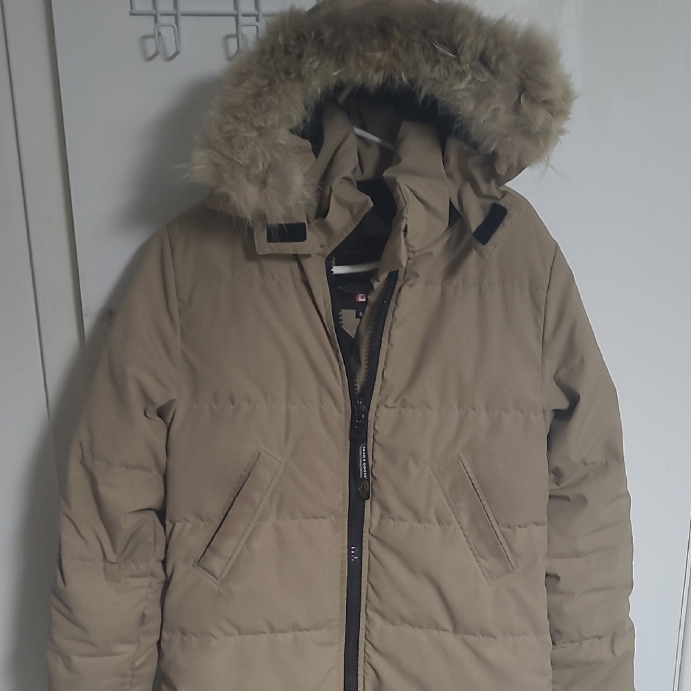 Canada Goose Tan Parka with Fur Trim Style 3035L - Picture 2 of 16